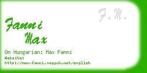 fanni max business card